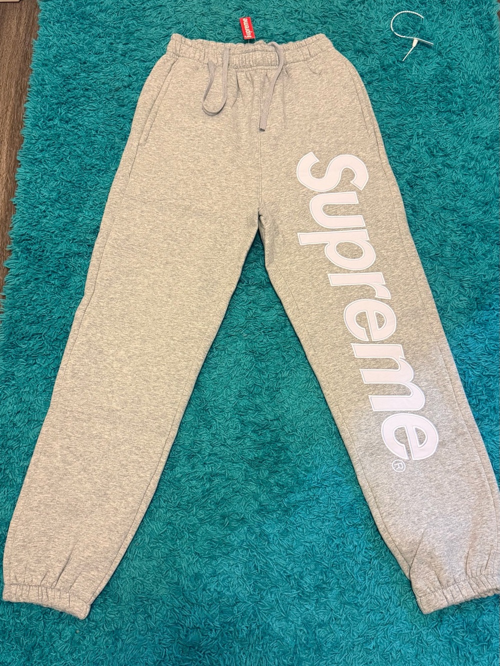 Supreme Light Gray Logo Joggers